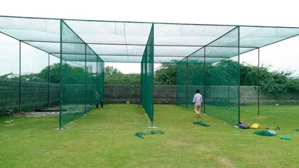 Cricket practice nets installed for training